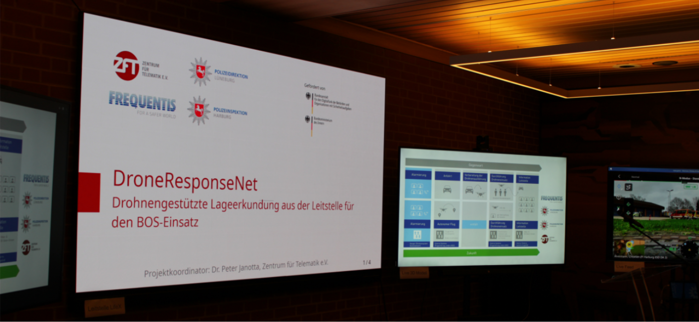 Live presentation of the DroneResponseNet project results at the Lüneburg Police Directorate