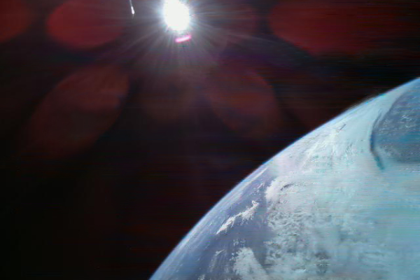 The earth as seen from a Netsat satellite